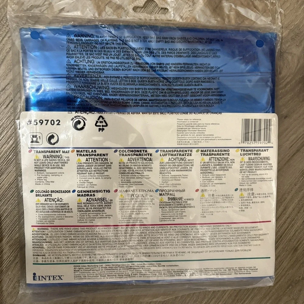 INTEX The Wet Set Inflatable Mat Blue Relax Pool Beach 72